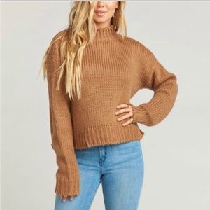 NWT Womens Show Me Your Mumu Cody Distressed Cropped Sweater (XL)